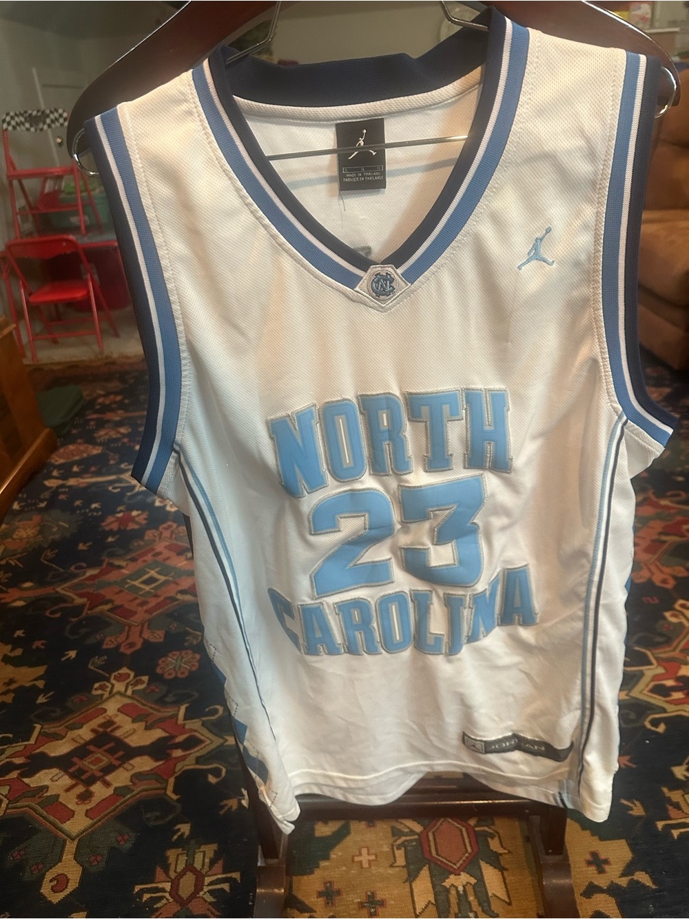 Jordan White & Carolina Blue North Carolina Basketball Jersey #23